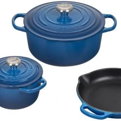 Le Creuset Dutch Ovens Le Creuset 5 Piece Enameled Cast Iron Signature Set 17 Le Creuset Dutch Ovens Le Creuset 5 Piece Enameled Cast Iron Signature Set