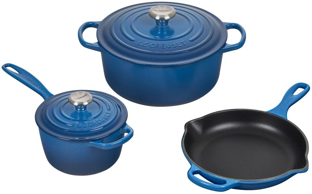 Le Creuset Dutch Ovens Le Creuset 5 Piece Enameled Cast Iron Signature Set 8 Le Creuset Dutch Ovens Le Creuset 5 Piece Enameled Cast Iron Signature Set