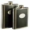 Other Deluxe Leather-Bound Captive-Top Pocket Flask - 8 Oz