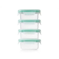 OXO Good Grips Smart Seal Mini Lock Top 8-Piece Container Set In Clear/Green Organize With OXO