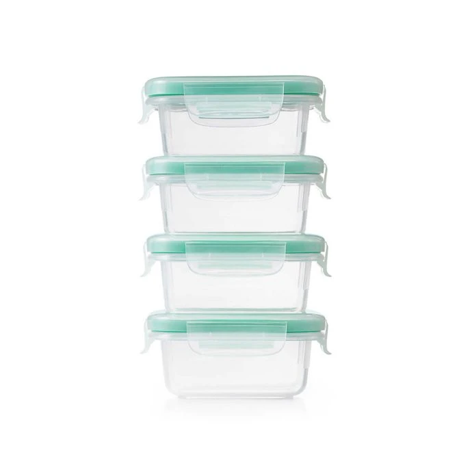 OXO Good Grips Smart Seal Mini Lock Top 8-Piece Container Set In Clear/Green Organize With OXO 2 OXO Good Grips Smart Seal Mini Lock Top 8-Piece Container Set In Clear/Green Organize With OXO
