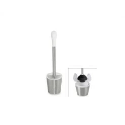 OXO Good Grips Stainless Steel/White Toilet Plunger OXO Shower & Bathroom