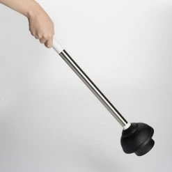 OXO Good Grips Stainless Steel/White Toilet Plunger OXO Shower & Bathroom 5 OXO Good Grips Stainless Steel/White Toilet Plunger OXO Shower & Bathroom