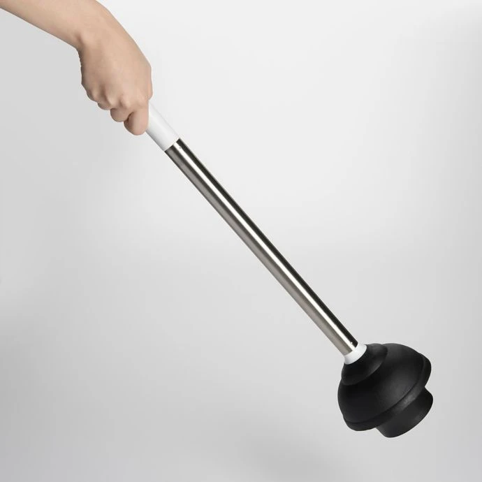 OXO Good Grips Stainless Steel/White Toilet Plunger OXO Shower & Bathroom 3 OXO Good Grips Stainless Steel/White Toilet Plunger OXO Shower & Bathroom