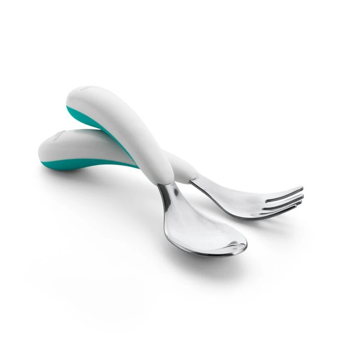 OXO Tot Fork And Spoon Set In Teal 2 OXO Tot Fork And Spoon Set In Teal