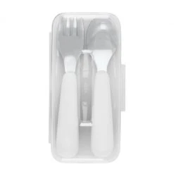 OXO Tot On The Go Fork And Spoon Set With Travel Case In Teal