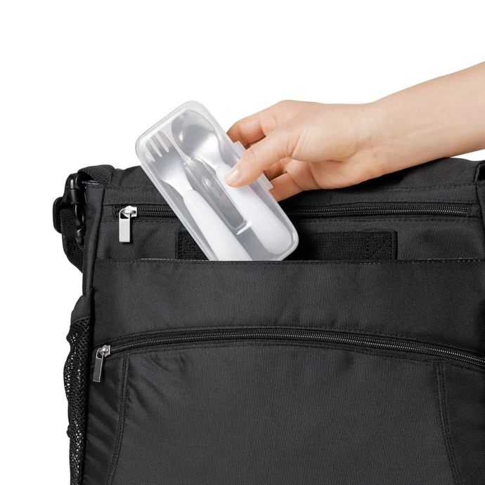 OXO Tot On The Go Fork And Spoon Set With Travel Case In Navy 4 OXO Tot On The Go Fork And Spoon Set With Travel Case In Navy