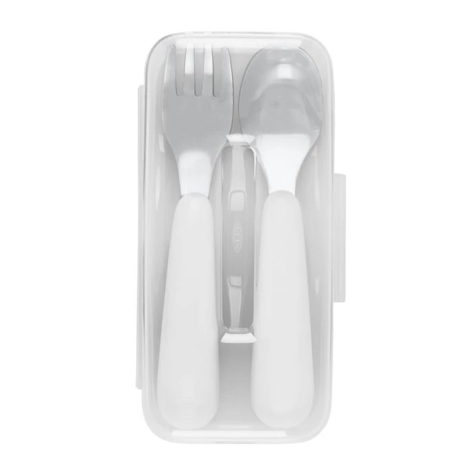 OXO Tot On The Go Fork And Spoon Set With Travel Case In Navy 6 OXO Tot On The Go Fork And Spoon Set With Travel Case In Navy