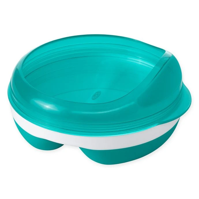 OXO Tot Divided Dish With Removable Ring In Teal 1 OXO Tot Divided Dish With Removable Ring In Teal