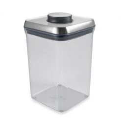 OXO SteeL 4-Quart POP Square Food Storage Container Organize With OXO