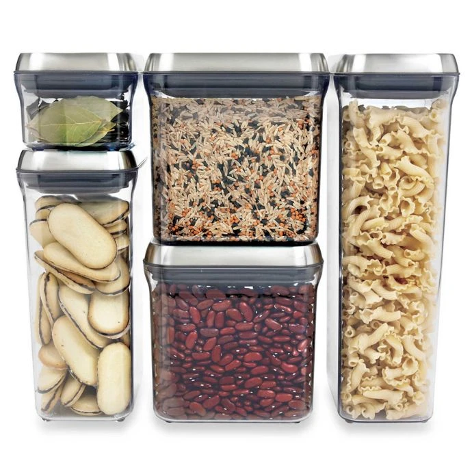 Organize With OXO OXO SteeL POP 5-Piece Stainless Steel Food Storage Container Set 1 Organize With OXO OXO SteeL POP 5-Piece Stainless Steel Food Storage Container Set