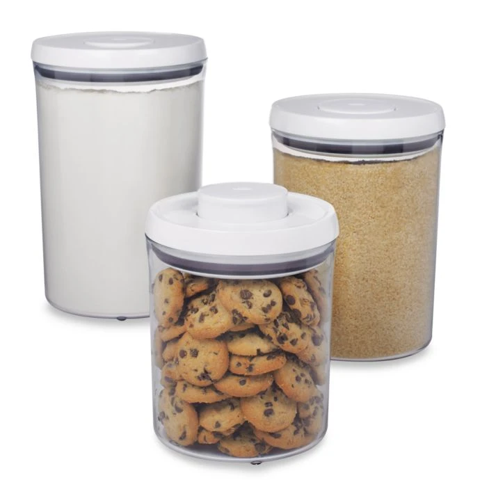 OXO Good Grips 3-Piece POP Canister Set Organize With OXO 1 OXO Good Grips 3-Piece POP Canister Set Organize With OXO