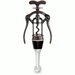 Epic Products Wine Bottle Stoppers Antique Brass Corkscrew Bottle Stopper