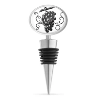 True Fabrications Wine Bottle Stoppers Engraved Grapes Enamel Bottle Stopper