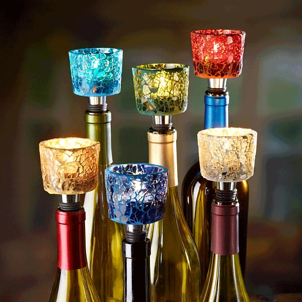 Epic Products Wine Bottle Stoppers Gold Mosaic Tealight Bottle Stopper 2 Epic Products Wine Bottle Stoppers Gold Mosaic Tealight Bottle Stopper