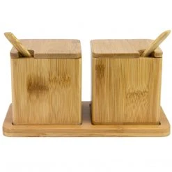 Totally Bamboo Double Dipper Salt Boxes