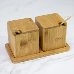 Totally Bamboo Double Dipper Salt Boxes