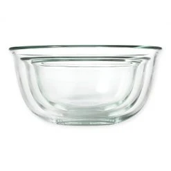 OXO Good Grips 3-Piece Clear Glass Mixing Bowl Set Cook With OXO