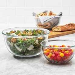 OXO Good Grips 3-Piece Clear Glass Mixing Bowl Set Cook With OXO