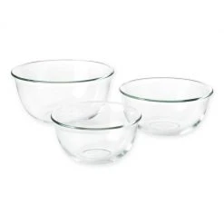OXO Good Grips 3-Piece Clear Glass Mixing Bowl Set Cook With OXO