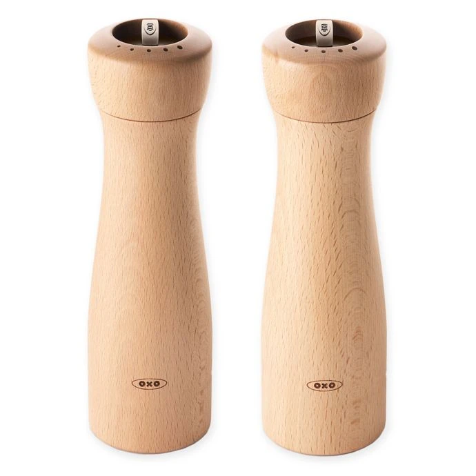 Oxo Wood Salt/Pepper Mills In Light Wood (2 Piece Set) 1 Oxo Wood Salt/Pepper Mills In Light Wood (2 Piece Set)
