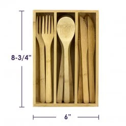 Storage & Organization Totally Bamboo 12-Piece Bamboo Flatware Set With Portable Storage Case