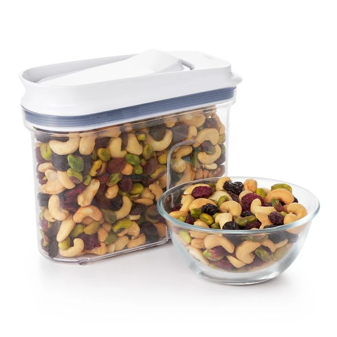 Organize With OXO OXO Good Grips 25.6 Oz. Clear Food Container With Dispenser Top In White 3 Organize With OXO OXO Good Grips 25.6 Oz. Clear Food Container With Dispenser Top In White