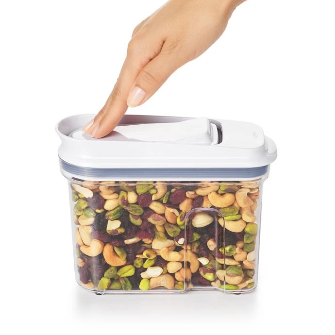 Organize With OXO OXO Good Grips 25.6 Oz. Clear Food Container With Dispenser Top In White 5 Organize With OXO OXO Good Grips 25.6 Oz. Clear Food Container With Dispenser Top In White