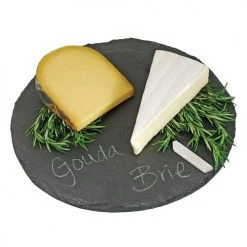 True Fabrications Round Slate Cheeseboard And Chalk Set Cheese/Cutting Boards