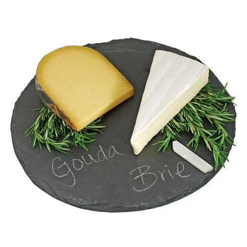 True Fabrications Round Slate Cheeseboard And Chalk Set Cheese/Cutting Boards