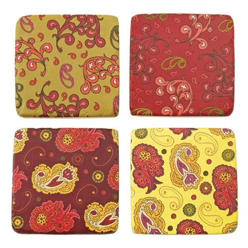 Wine Glass Accessories True Fabrications Paisley Sandstone Coasters 1 Wine Glass Accessories True Fabrications Paisley Sandstone Coasters