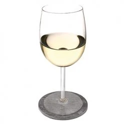 True Fabrications Round Slate Coaster Set Wine Glass Accessories