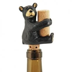 True Fabrications Little Black Bear Bottle Stopper Wine Bottle Stoppers