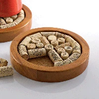 Wine Enthusiast Round Wine Cork Trivet Kit Cork Presentation