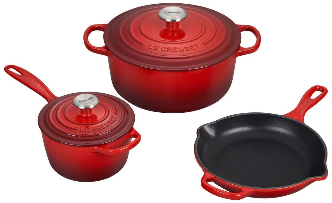 Le Creuset Dutch Ovens Le Creuset 5 Piece Enameled Cast Iron Signature Set 9 Le Creuset Dutch Ovens Le Creuset 5 Piece Enameled Cast Iron Signature Set