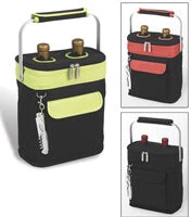 Picnic At Ascot Two Bottle Tote - Black Wine Carry Bags 3 Picnic At Ascot Two Bottle Tote - Black Wine Carry Bags