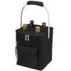 Wine Carry Bags Picnic At Ascot 4-Bottle Collapsible Multi-purpose Cooler - Black