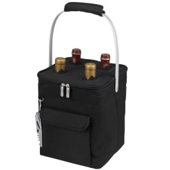 Wine Carry Bags Picnic At Ascot 4-Bottle Collapsible Multi-purpose Cooler - Black