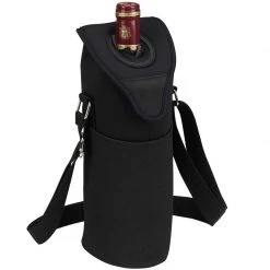 Picnic At Ascot Neoprene Single Bottle Tote - Black