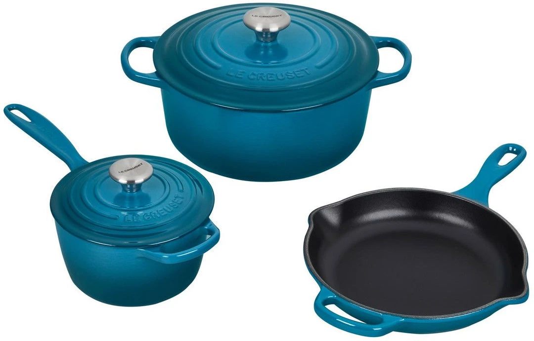Le Creuset Dutch Ovens Le Creuset 5 Piece Enameled Cast Iron Signature Set 10 Le Creuset Dutch Ovens Le Creuset 5 Piece Enameled Cast Iron Signature Set