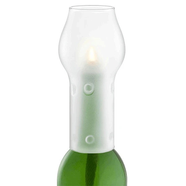 Epic Products Glass Bottle Chimney- Frosted Wine Bottle Accessories 1 Epic Products Glass Bottle Chimney- Frosted Wine Bottle Accessories