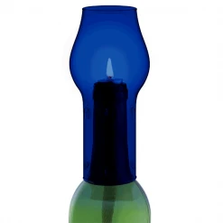 Epic Products Wine Bottle Accessories Glass Bottle Chimney- Blue