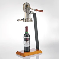 Shopwinestuff Wine Enthusiast Legacy Stationary Corkscrew With Birch Stand- Antique Bronze Stationary Corkscrews