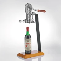 Shopwinestuff Stationary Corkscrews Wine Enthusiast Legacy Stationary Corkscrew With Birch Stand- Antique Pewter