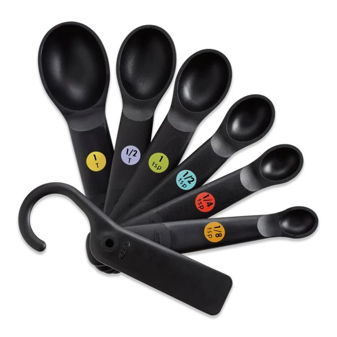 OXO Good Grips 7-Piece Plastic Measuring Spoons In Black Cook With OXO 1 OXO Good Grips 7-Piece Plastic Measuring Spoons In Black Cook With OXO