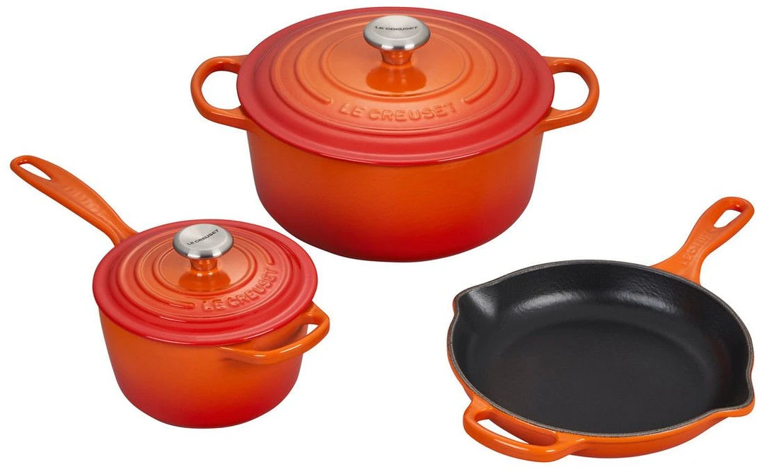 Le Creuset Dutch Ovens Le Creuset 5 Piece Enameled Cast Iron Signature Set 6 Le Creuset Dutch Ovens Le Creuset 5 Piece Enameled Cast Iron Signature Set