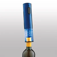 Wine Enthusiast Electric Blue Push-Button Corkscrew- Cobalt Blue Electric Corkscrews