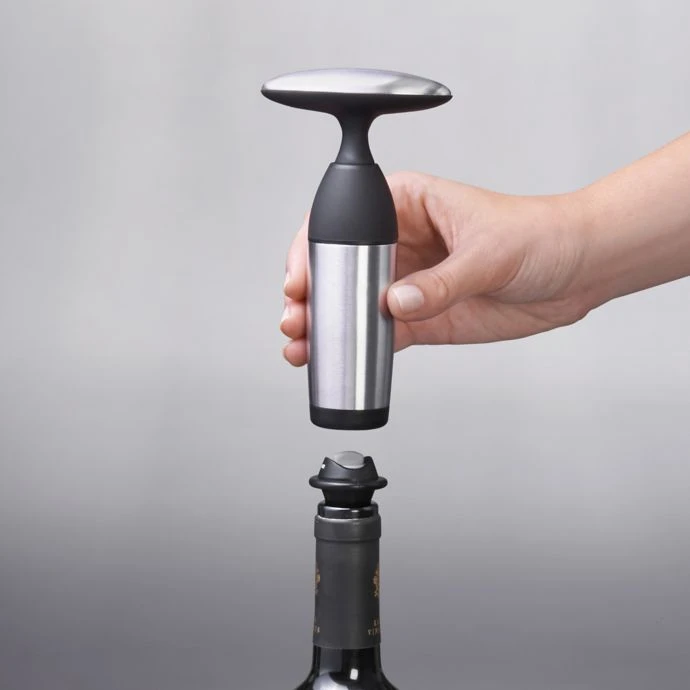 OXO SteeL Vacuum Wine Preserver With 2 Stoppers Cook With OXO 4 OXO SteeL Vacuum Wine Preserver With 2 Stoppers Cook With OXO