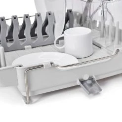 Cook With OXO OXO Good Grips Foldaway Dish Rack 7 Cook With OXO OXO Good Grips Foldaway Dish Rack