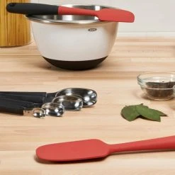 Cook With OXO OXO Good Grips Medium Silicone Spoon Spatula In Red 5 Cook With OXO OXO Good Grips Medium Silicone Spoon Spatula In Red